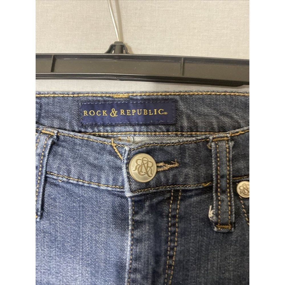 Rock & Republic Women Denim Jeans Dark Wash PANT 8 Medium Regular Bootcut Berlin - Picture 7 of 9